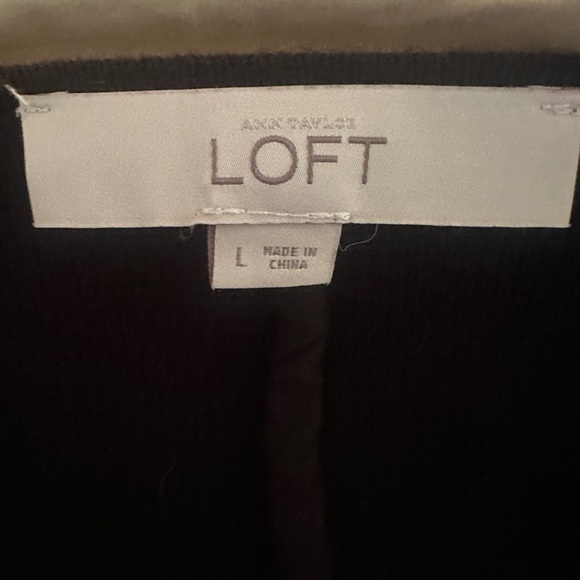 LOFT Black Asymmetrical Zip Jacket - Picture 2 of 2